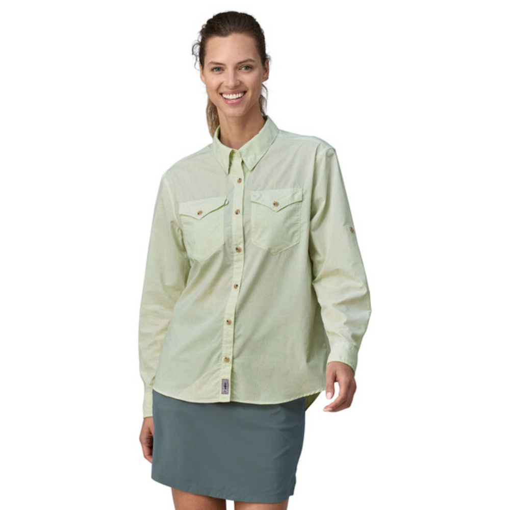 Patagonia Women's Long-Sleeved Sun Stretch Shirt - Over Under Water: Wispy Green