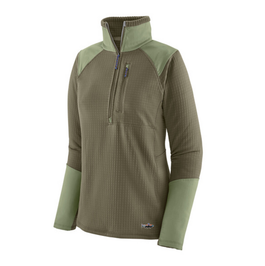 Patagonia Women's Long-Sleeved R1® Fitz Roy Trout 1/4-Zip - Garden Green