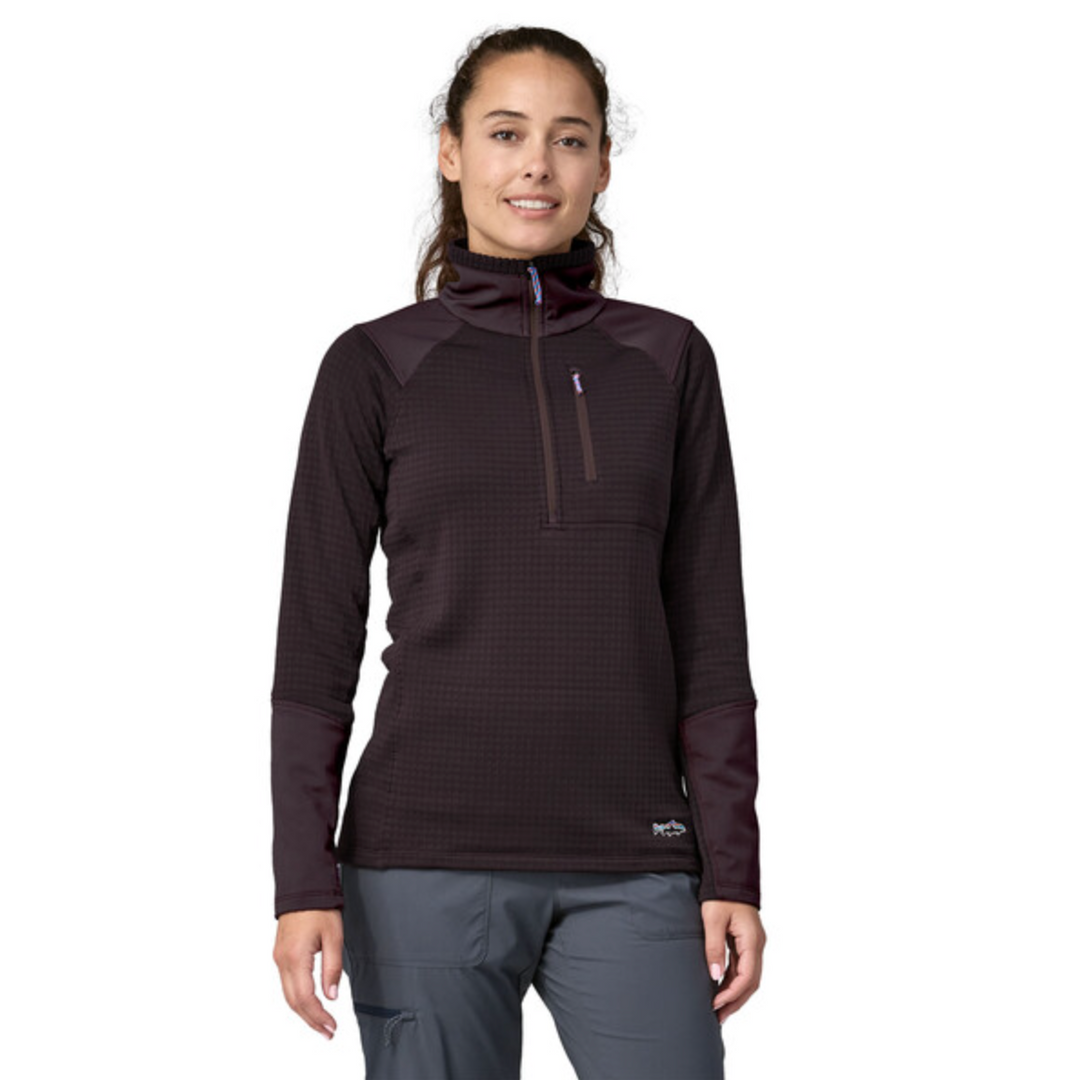 Patagonia Women's Long-Sleeved R1® Fitz Roy Trout 1/4-Zip - Obsidian Plum