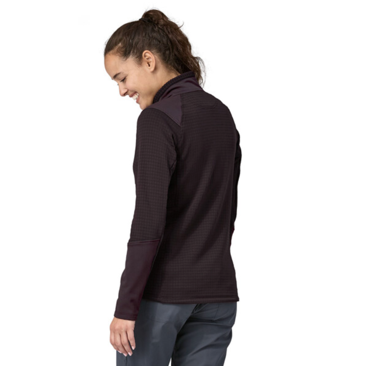 Patagonia Women's Long-Sleeved R1® Fitz Roy Trout 1/4-Zip - Obsidian Plum