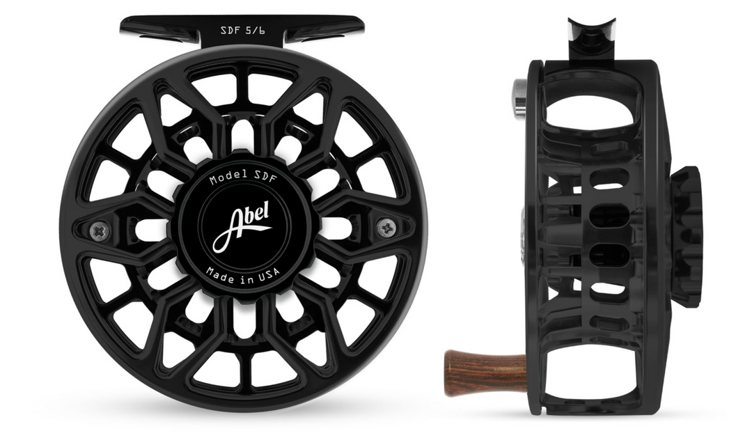 Abel SDF Fly Reel Ported - Basic Black - 5/6 WT with Rosewood Handle