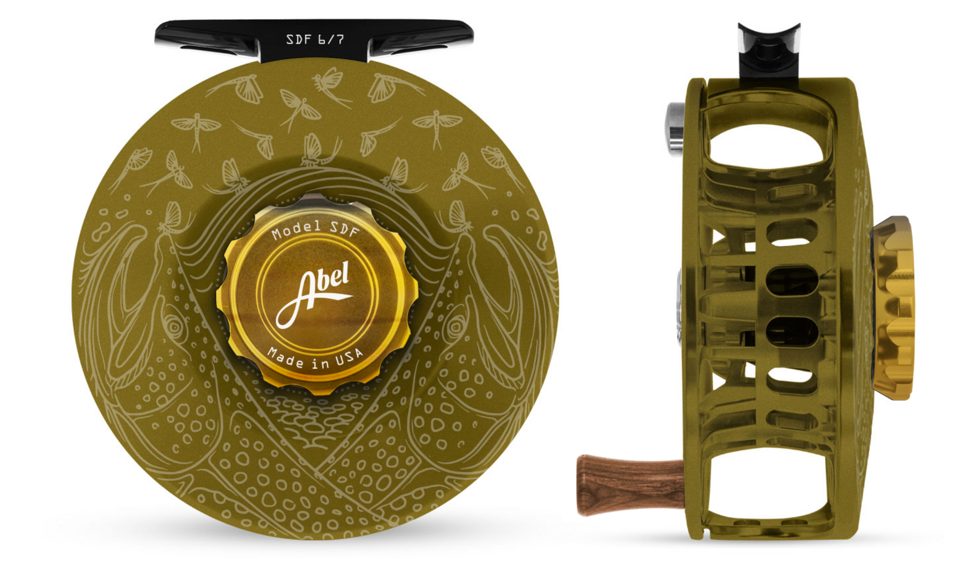 Abel SDF Fly Reel Solid-Satin Olive-Wild Trout-Under Mayfly 6/7WT w/ W –  Ed's Fly Shop
