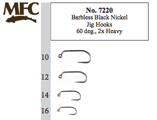 Montana Fly Company Barbless Black Jig Hook 7220 - 25 Pack