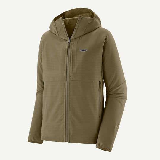 Patagonia Men's R1 TechFace Fitz Roy Trout Hoody - Dark Ash