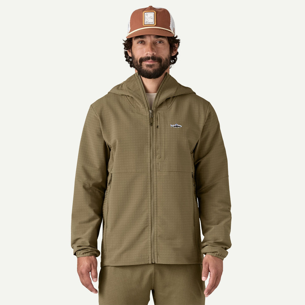 Patagonia Men's R1 TechFace Fitz Roy Trout Hoody - Sisu Brown Sale