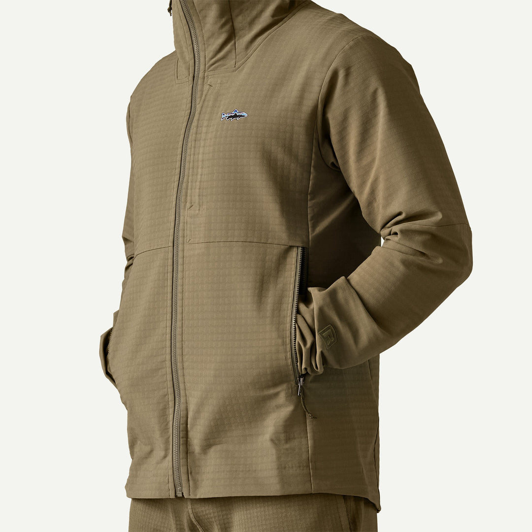 Patagonia Men's R1 TechFace Fitz Roy Trout Hoody - Sisu Brown Sale