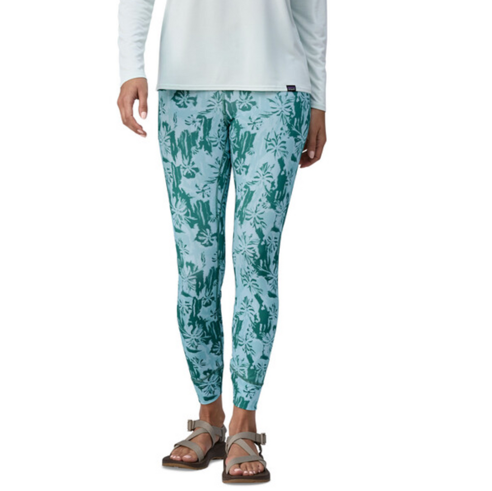 Patagonia Women's Tropic Comfort Sun Tights - Cliffs and Waves: Wispy Green