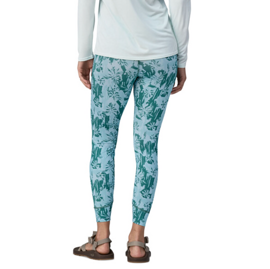 Patagonia Women's Tropic Comfort Sun Tights - Cliffs and Waves: Wispy Green