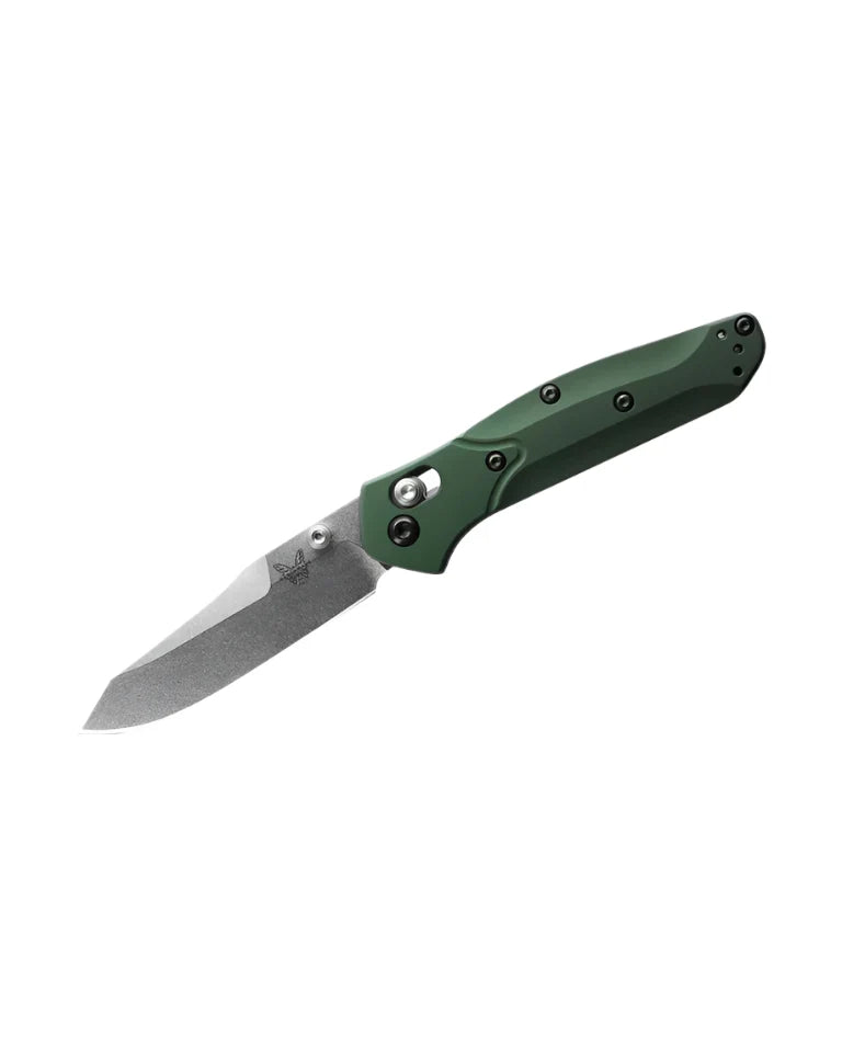 Benchmade 945 Mini Osborne green aluminum, open