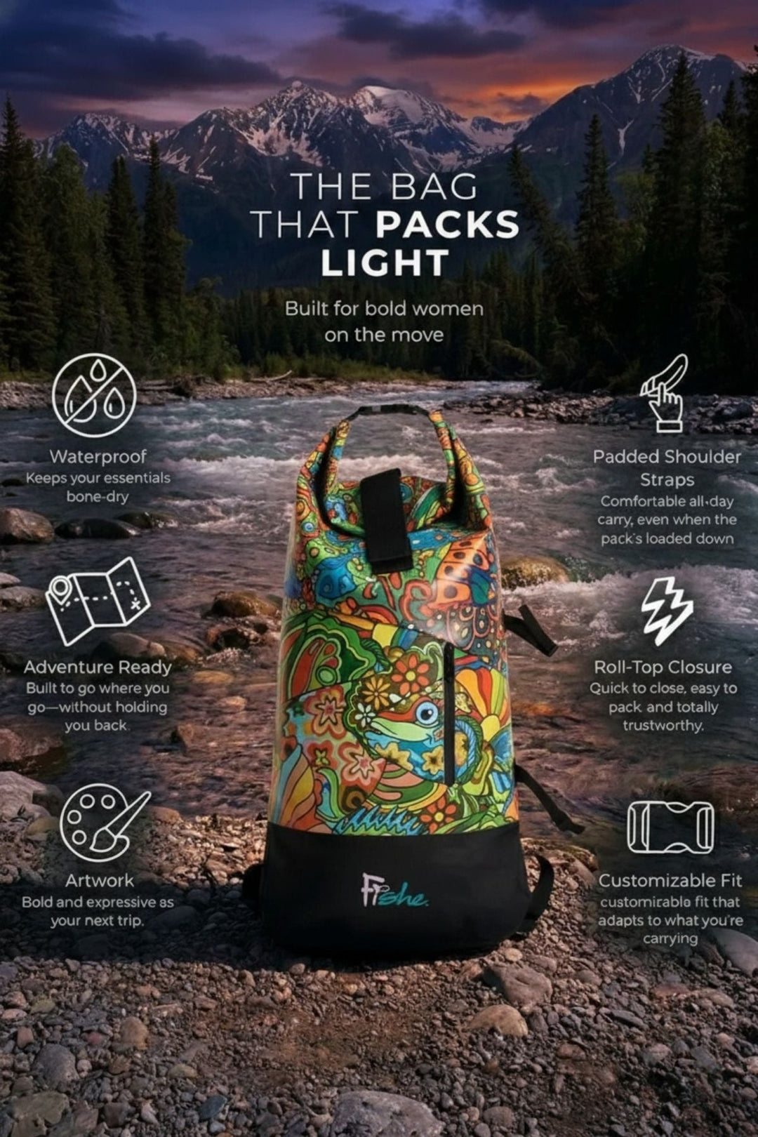 Boho Bass Backpack Dry Bag
