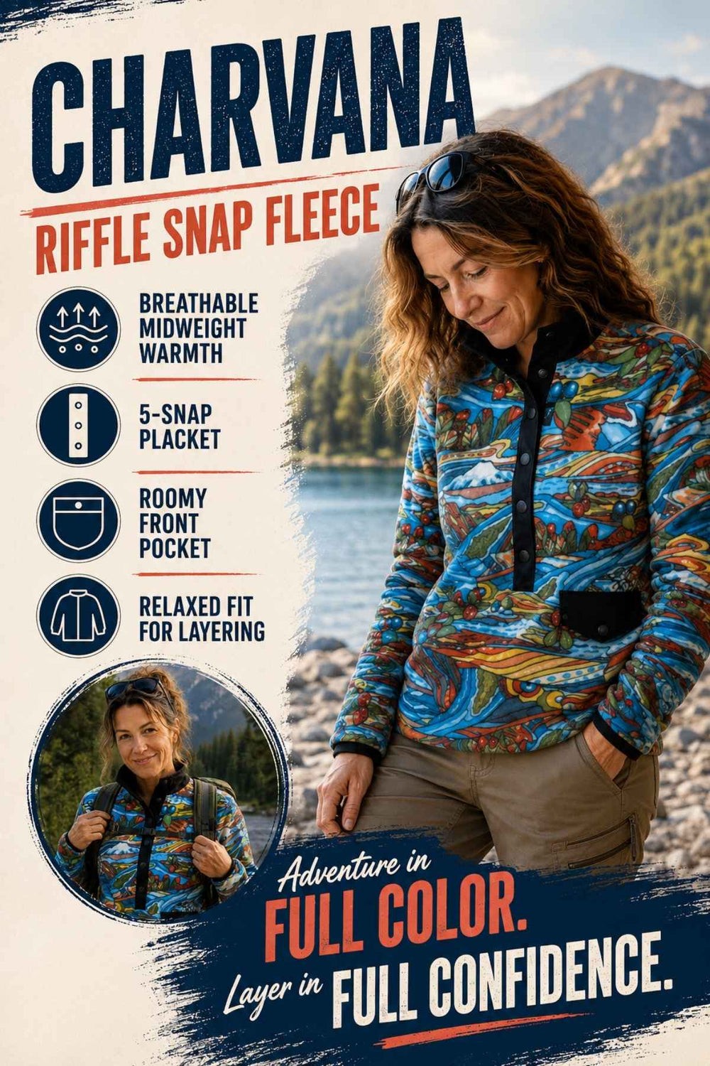 Charvana Riffle Snap Fleece