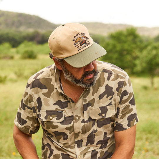 Poncho Outdoors Eagle and Trout Hat - Tan Eagle and Trout Hat