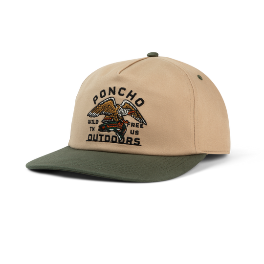 Poncho Outdoors Eagle and Trout Hat - Tan Eagle and Trout Hat