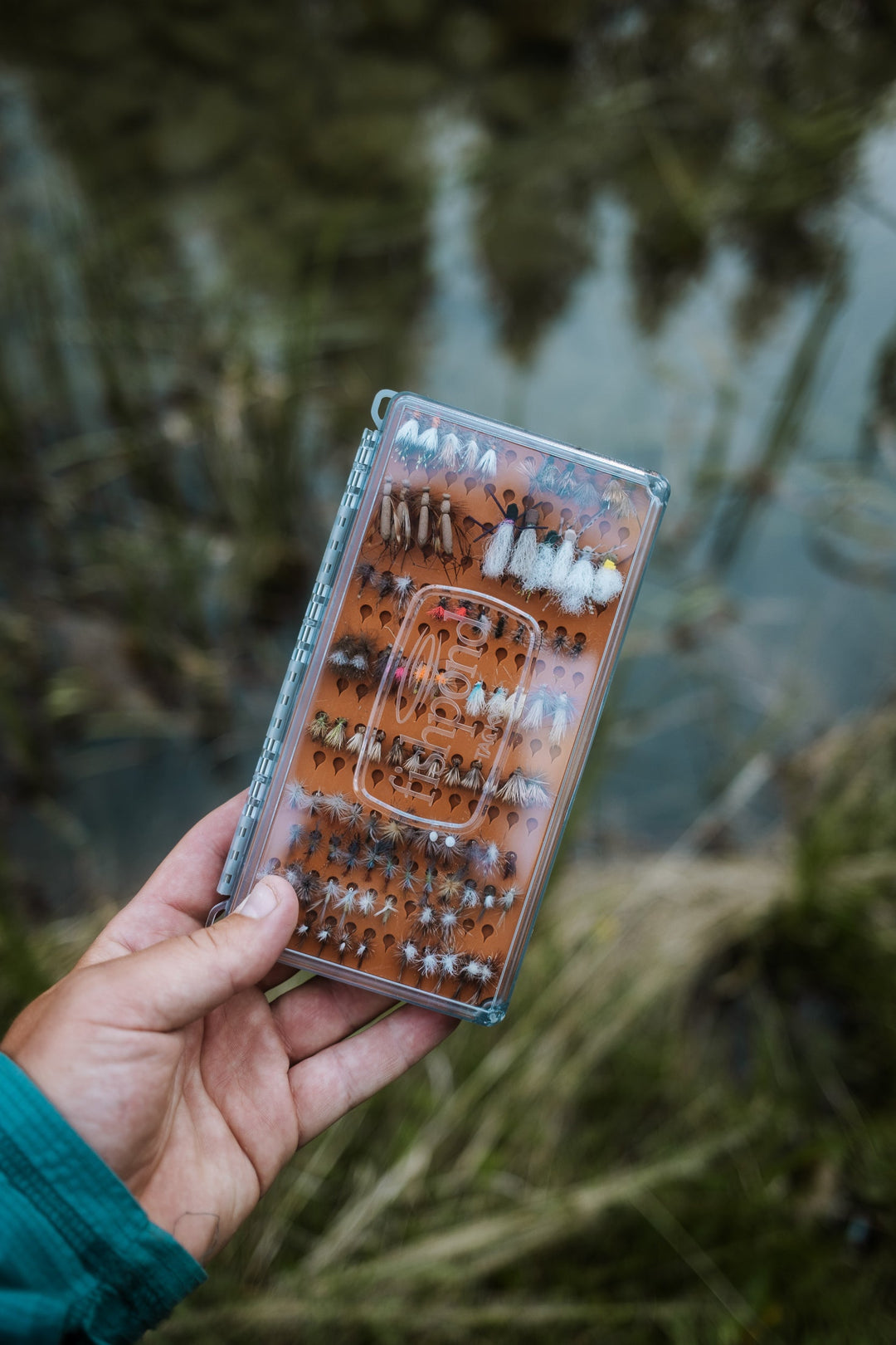 Fishpond Tacky Original Fly Box Burnt Orange silicone pad detail