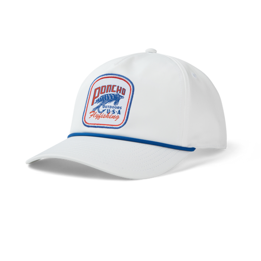 Poncho Outdoors Fly Fishing Hat - White Fly Fishing Hat