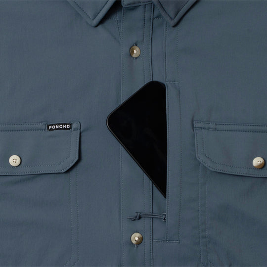 Poncho Outdoors The Ahi Men's Short Sleeve Shirt - Slate Blue