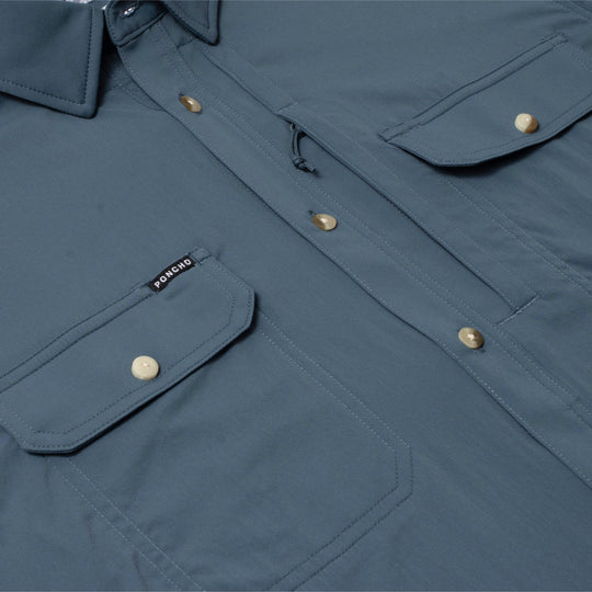 Poncho Outdoors The Ahi Men's Short Sleeve Shirt - Slate Blue
