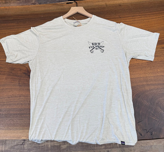 Ed's Fly Shop Patagonia Men's Cap Cool Daily Shirt Pumice - Dyno White X-Dye