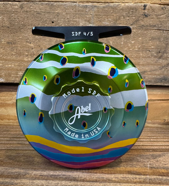 Abel SDF Fly Reel Solid - Abstract Rainbow - 4/5 WT with Ebony Handle