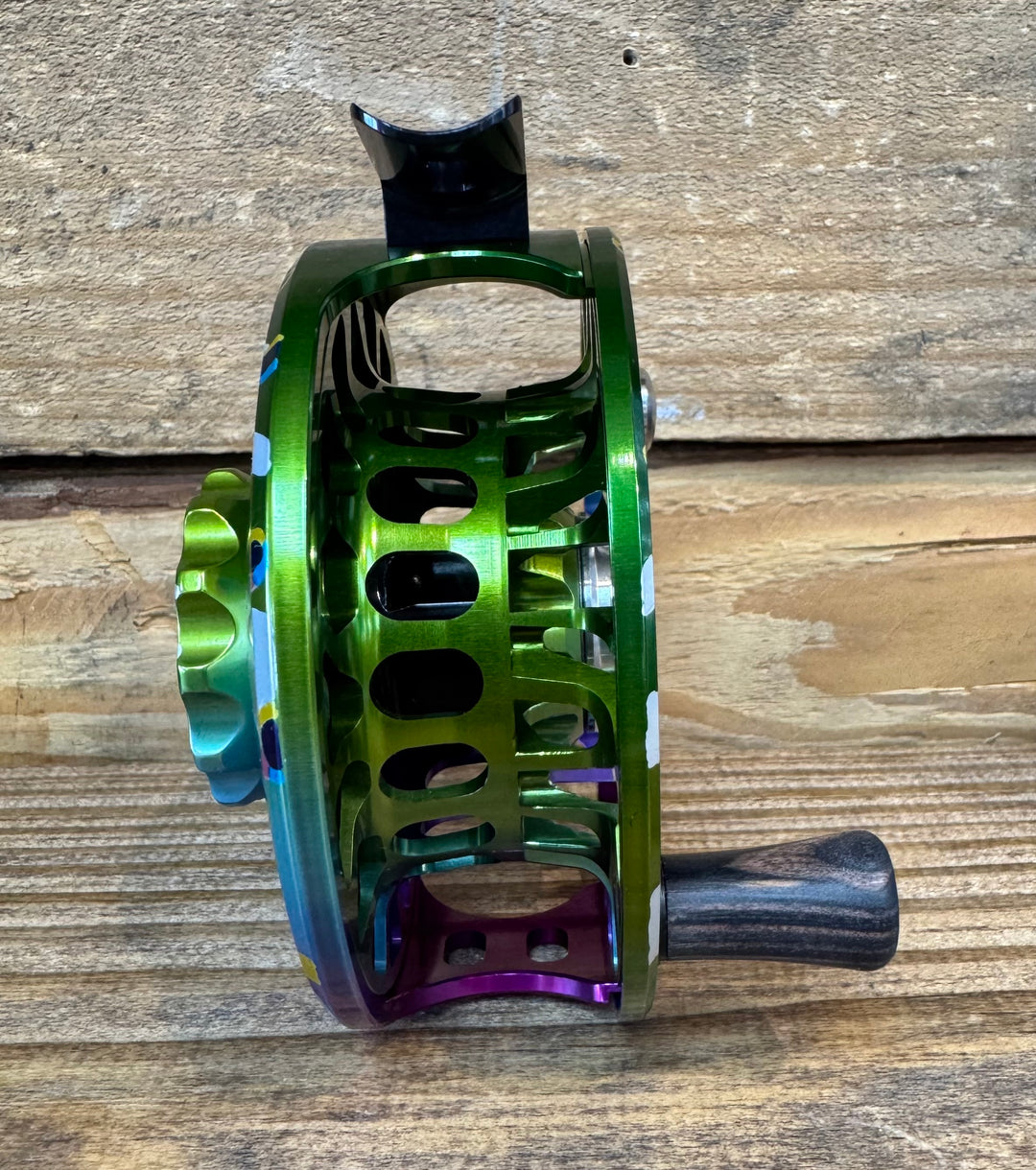 Abel SDF Fly Reel Solid - Abstract Rainbow - 4/5 WT with Ebony Handle