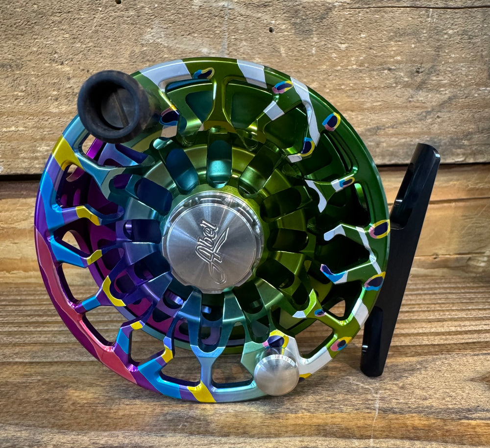Abel SDF Fly Reel Solid - Abstract Rainbow - 4/5 WT with Ebony Handle