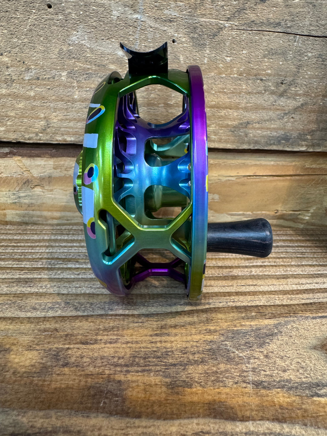 Abel Rove Fly Reel - Solid Abstract Rainbow - Abstract Rainbow Knob - 4/6 WT with Ebony Handle