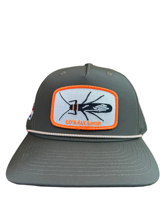 Richardson Laser Perf Performance Rope Cap Dark Loden/Tannin Grey Salmonfly Eds Fly Shop Logo