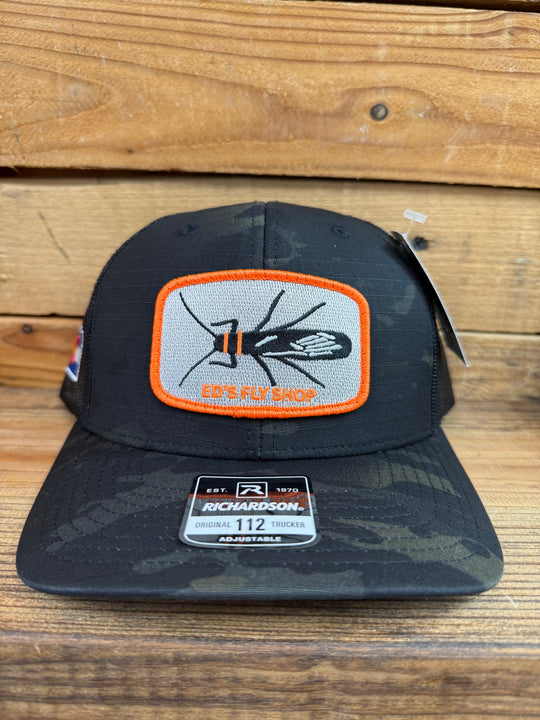 Richardson Relaxed Tactical MultiCam Black, Eds Fly Shop Salmonfly Logo