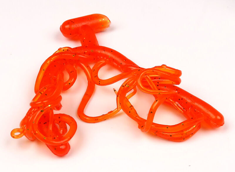 Hareline Mini Squiggle Worms Orange