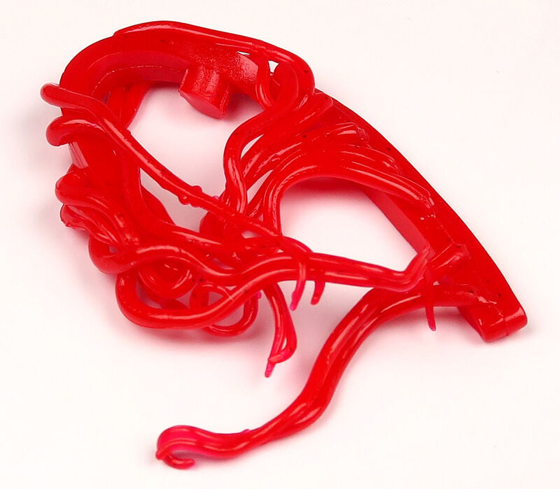 Hareline Mini Squiggle Worms Bright Red