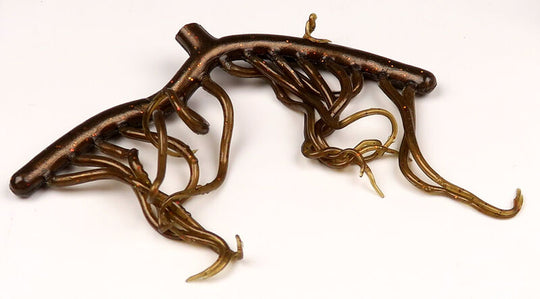Hareline Mini Squiggle Worms Brown Olive