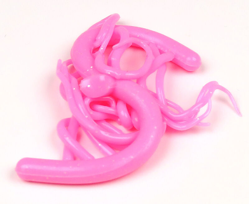 Hareline Mini Squiggle Worms Fl. Bubble Gum