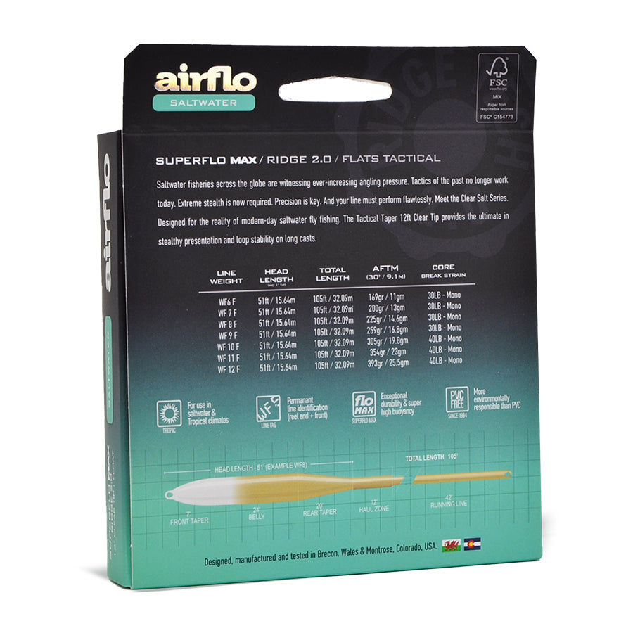 Airflo Superflo Max Ridge 2.0 - Flats Tactical 12' Clear Tip
