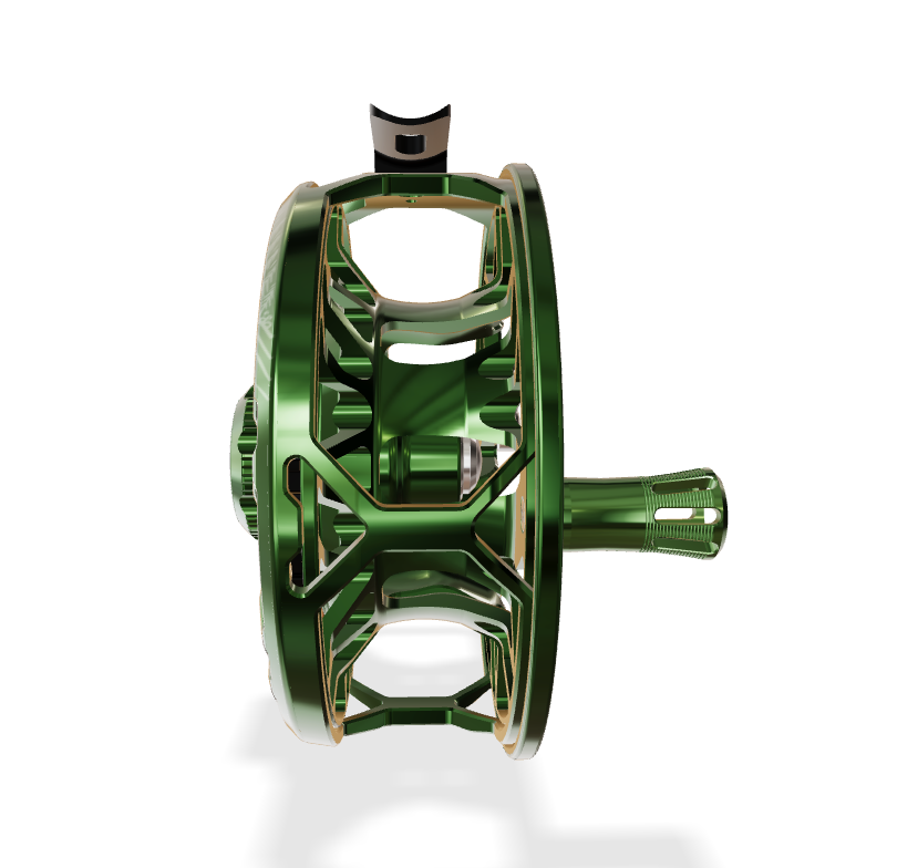 Abel Rove Fly Reel - Deep Green - Deep Green Knob - Underwood Swing Engraving 4/6 WT with Green Handle