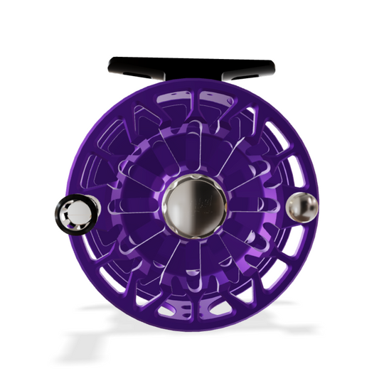 Abel SDF Fly Reel Solid - Satin Purple/ Satin Purple Knob - 4/5 WT w/ Alum Black Handle