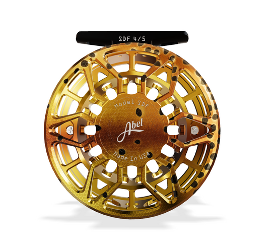 Abel SDF Fly Reel Ported - DeYoung Cutthroat Flank - DeYoung Cutthroat Flank Knob - 4/5 WT with Rosewood Handle