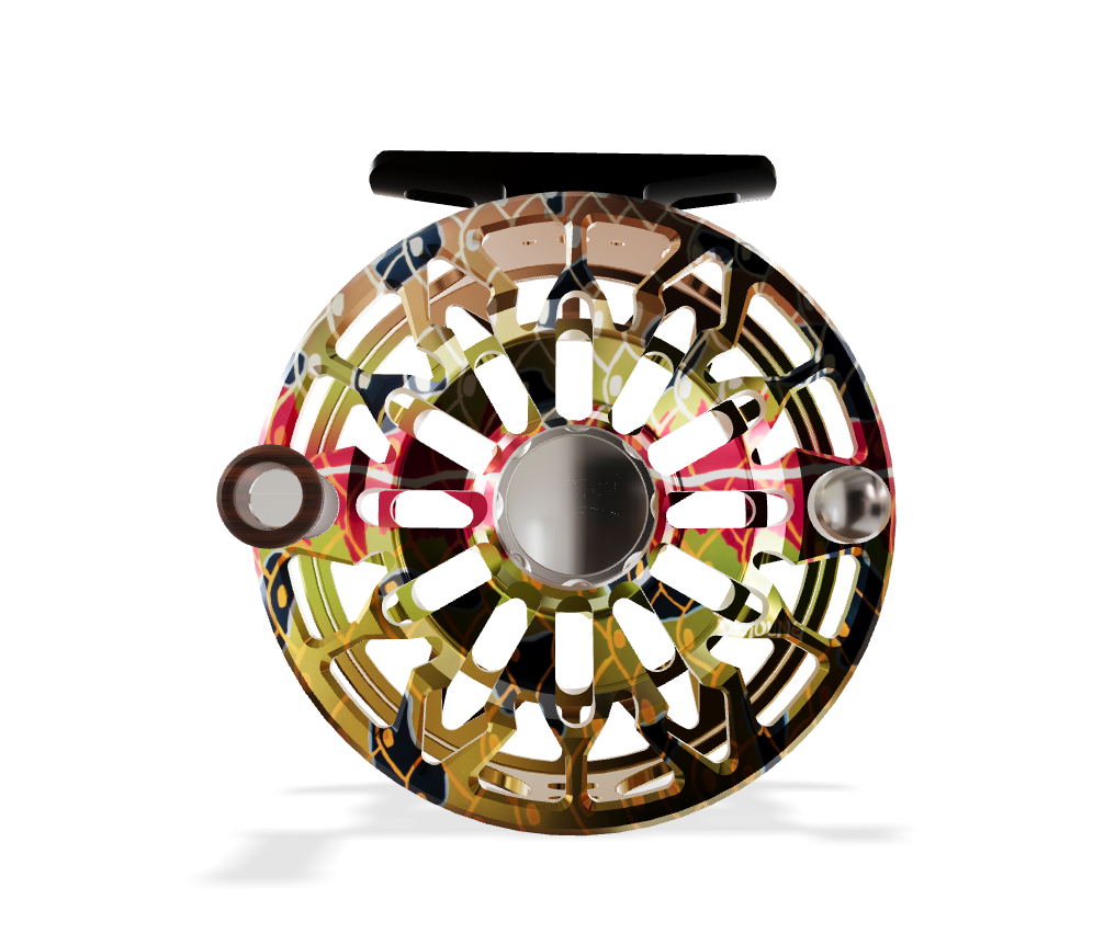 Abel SDF Fly Reel Ported - DeYoung Rainbow Flank - DeYoung Rainbow Flank Knob