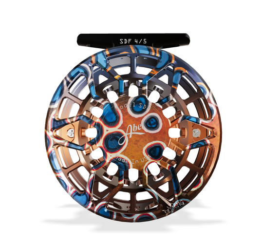Abel SDF Fly Reel Ported - DeYoung Cutthroat Flank - DeYoung Cutthroat Flank Knob - 4/5 WT with Rosewood Handle