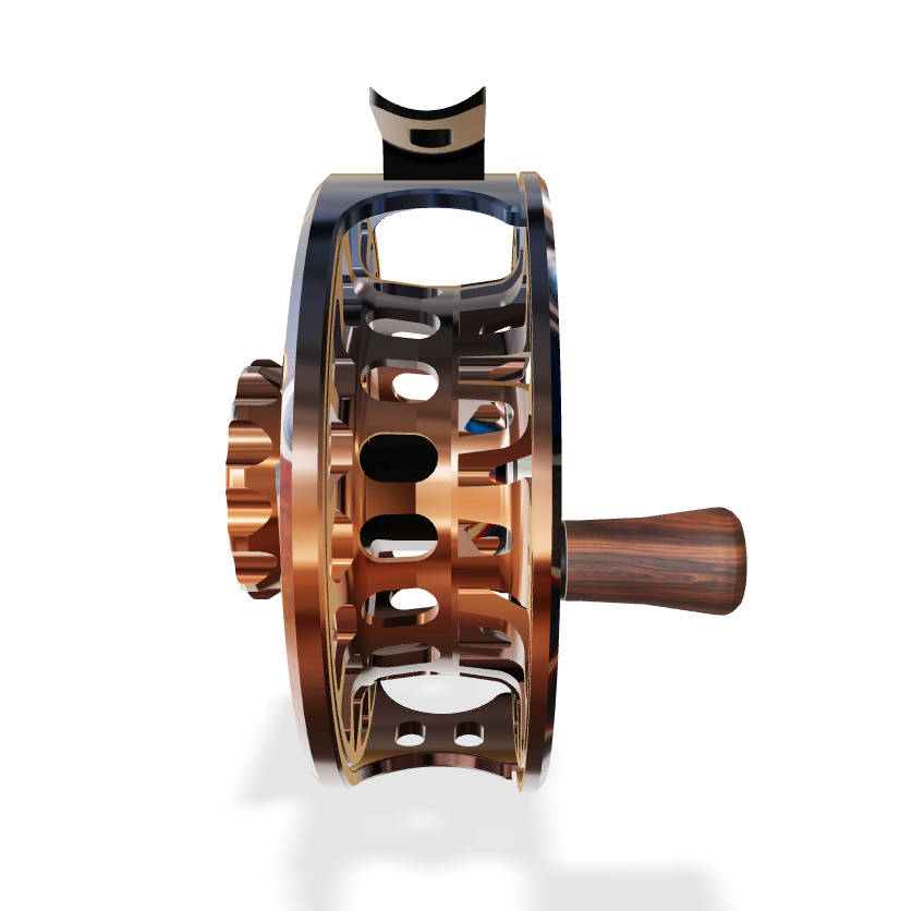 Abel SDF Fly Reel Ported - DeYoung Cutthroat Flank - DeYoung Cutthroat Flank Knob - 4/5 WT with Rosewood Handle