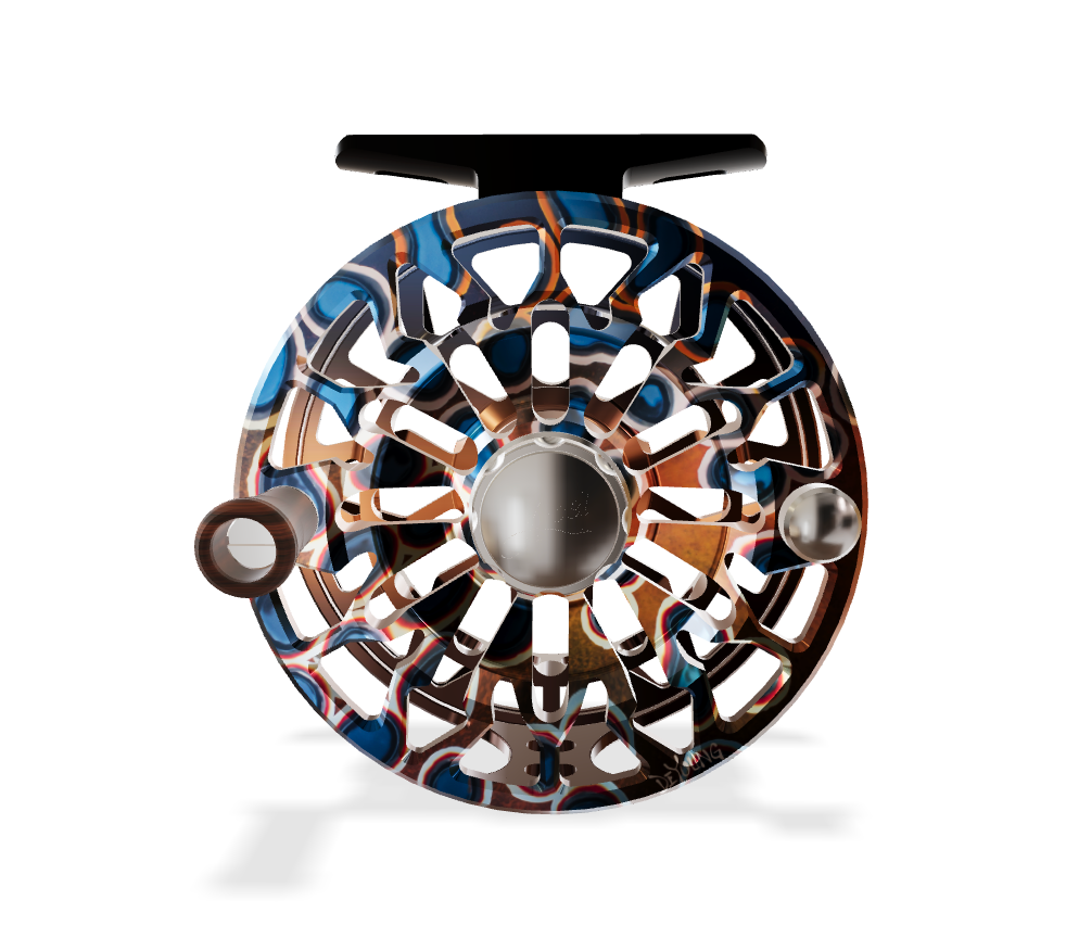 Abel SDF Fly Reel Ported - DeYoung Cutthroat Flank - DeYoung Cutthroat Flank Knob - 4/5 WT with Rosewood Handle