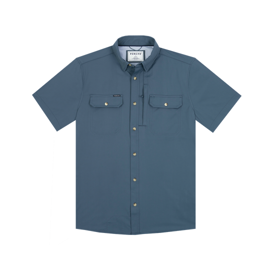 Poncho Outdoors The Ahi Men's Short Sleeve Shirt - Slate Blue