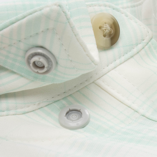 Poncho Outdoors The Tarpon Sands Men's Long Sleeve Shirt - Teal and Tan Plaid