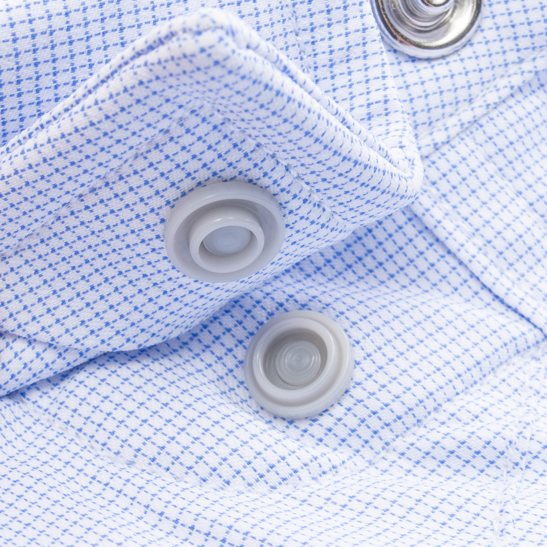 Poncho Outdoors The Nueces Men's Long Sleeve Shirt - Blue Microcheck
