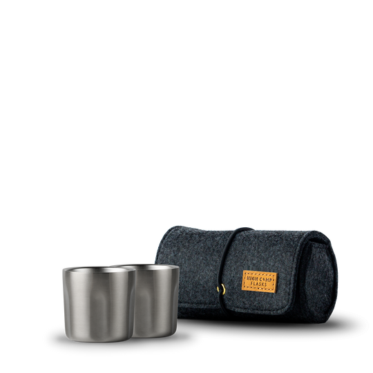 High Camp Torch shot glass 2-pack in Stainless