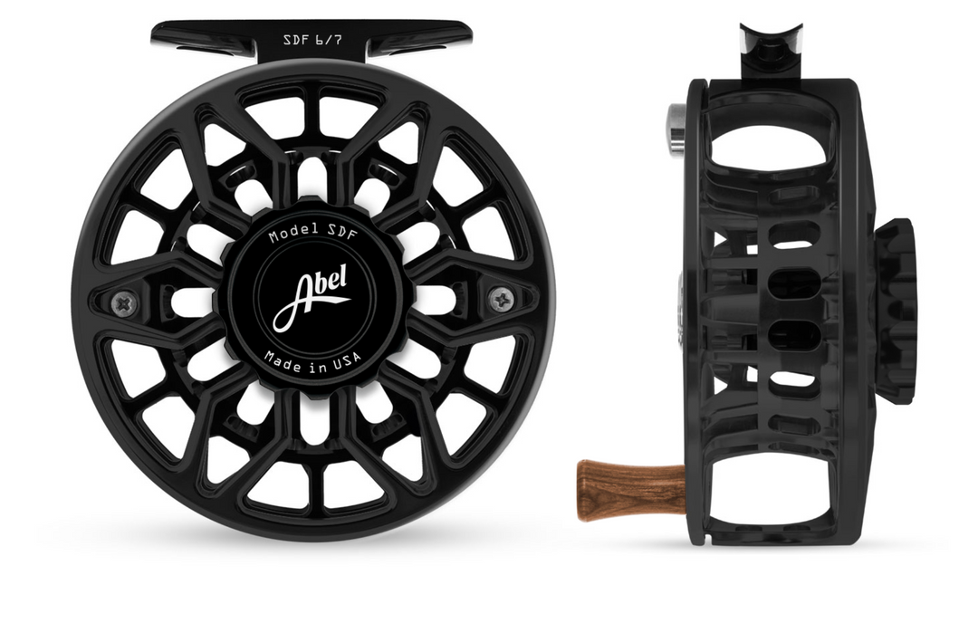 Abel SDF Fly Reel Ported - Basic Black - 6/7 WT with Wallnut Handle