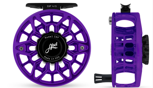 Abel SDF Fly Reel Ported - Satin Purple/Black Knob - 4/5 WT w/ Alum Black Handle