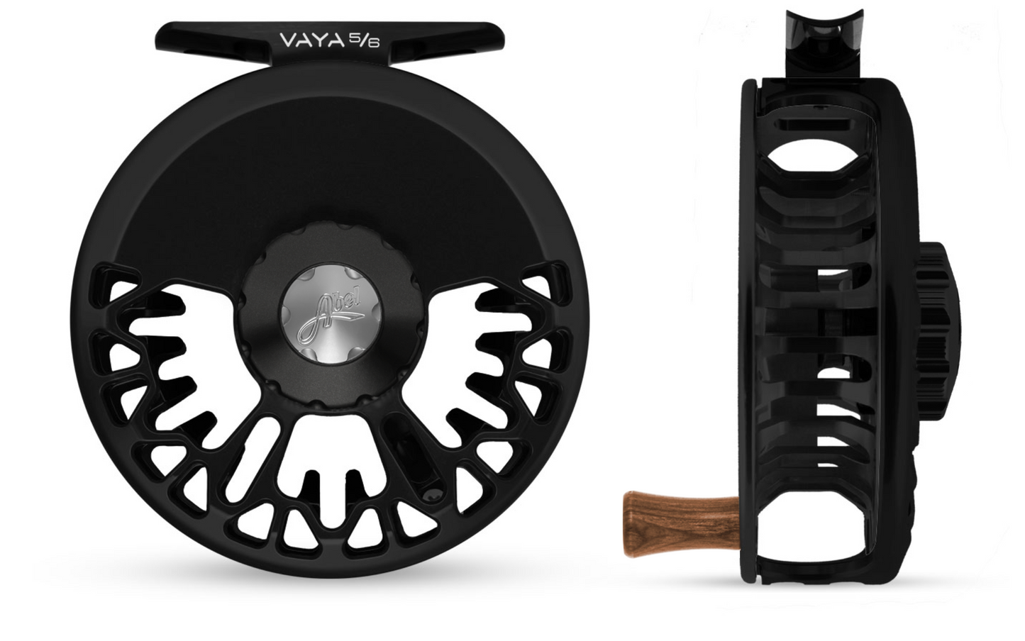 Abel Vaya Fly Reel - Basic Black - 5/6 WT with Walnut Handle