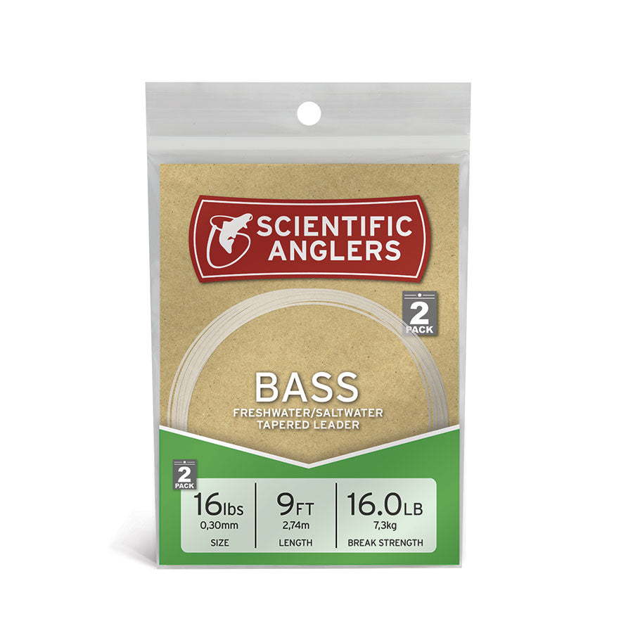 Scientific Anglers Bass Tapered 9 ft. Leader 2 Pack