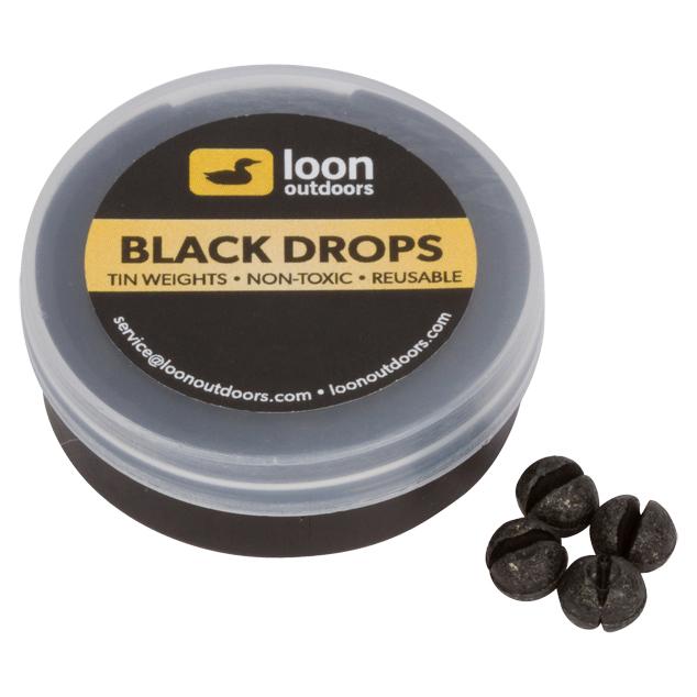 Loon Outdoors Black Drops Split Shot | Refill Tub