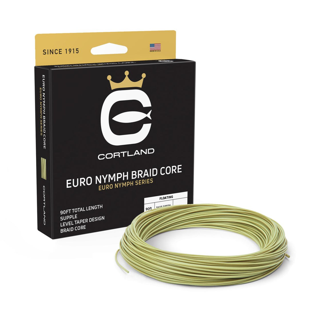 Cortland Euro Nymph Braid Core .022 Level Sage Green Fly Line